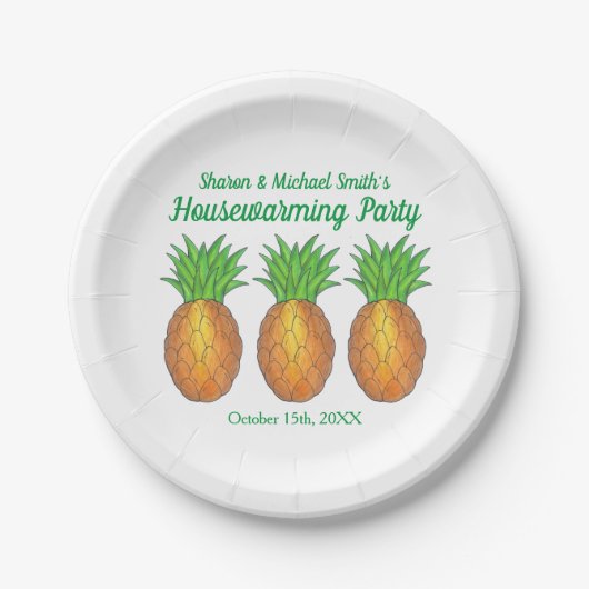 Ananas Welcome Open House Housewarming Party Pappteller (Vorderseite)
