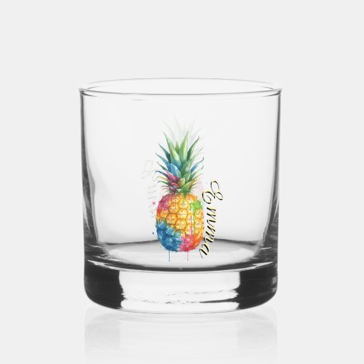 Ananas Whiskyglas (Vorderseite)