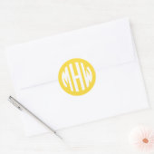 Ananas White 3 Initials Circle Monogram DIY BG Runder Aufkleber (Umschlag)