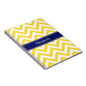 Ananas White LG Zickzack Navy Blue Name Monogram Notizblock (Rechte Seite)