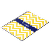 Ananas White LG Zickzack Navy Blue Name Monogram Notizblock (Linke Seite)