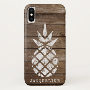 Ananas, Whitewash auf Holz Case-Mate iPhone Hülle
