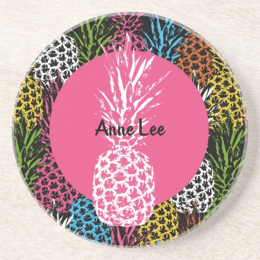 Ananas Wild und Süß Sandstein Untersetzer (Vorne)