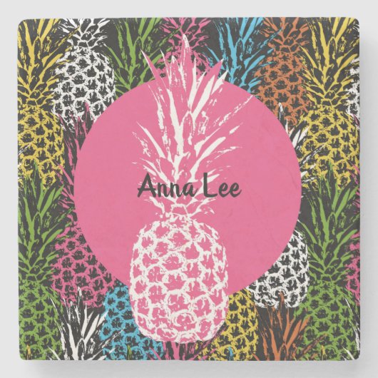 Ananas Wild und Süß Steinuntersetzer (Vorderseite)