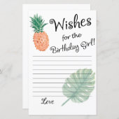 Ananas wünscht für das Geburtstagsmädchen (Vorne/Hinten)