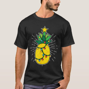 Ananas X-Mas Tree Light Up Star Niedlich Weihnacht T-Shirt