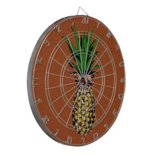 Ananas-Zeitungspapier Dartscheibe (Vorderseite Links)