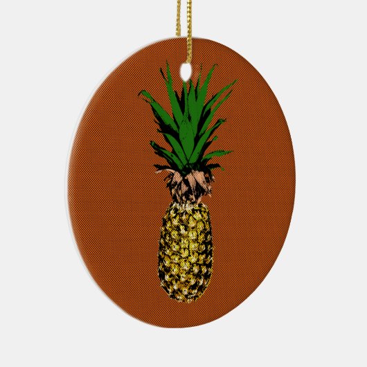 Ananas-Zeitungspapier Keramik Ornament (Rechts)