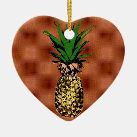 Ananas-Zeitungspapier Keramikornament (Vorne)