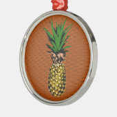 Ananas-Zeitungspapier Ornament Aus Metall (Links)