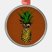 Ananas-Zeitungspapier Ornament Aus Metall (Vorne)