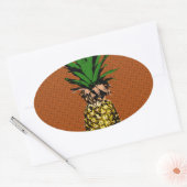 Ananas-Zeitungspapier Ovaler Aufkleber (Umschlag)