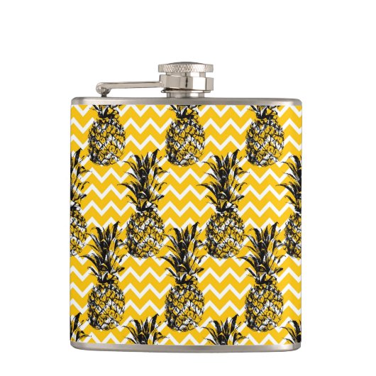 Ananas-Zickzacke Flachmann (Vorderseite)