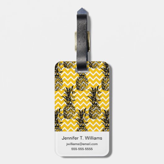 Ananas-Zickzacke Gepäckanhänger (Rückseite vertikal)