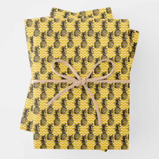 Ananas Zigzags Geschenkpapier Set (Beispiel)