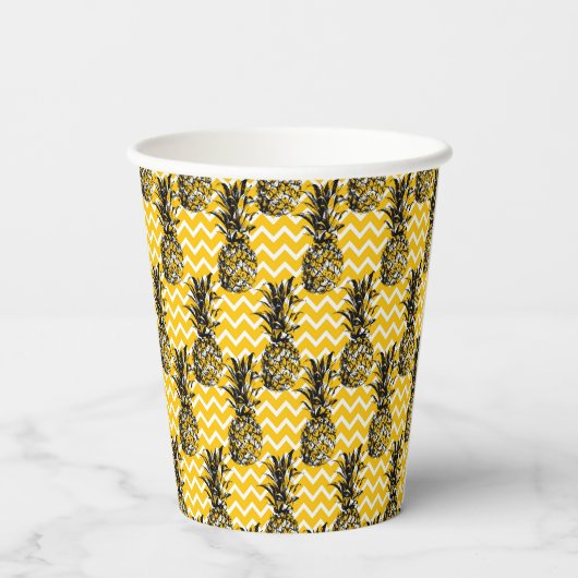 Ananas Zigzags Pappbecher (Rückseite)