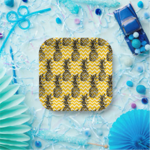 Ananas Zigzags Pappteller