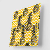 Ananas Zigzags Quadratische Wanduhr (Winkel)