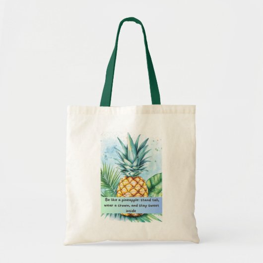 Ananas-Zitat-Tasche - frisch und inspirierend Tragetasche (Vorne)