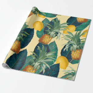 Ananas Zitronen gelb Geschenkpapier