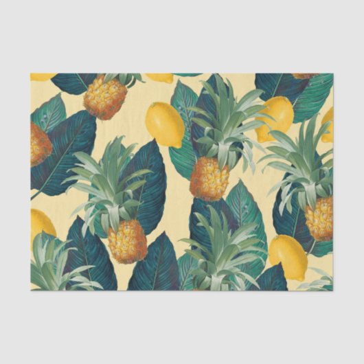 Ananas Zitronen gelb Seidenpapier (Vorderseite)
