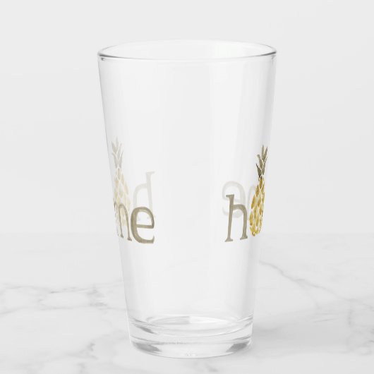 Ananas-Zuhause-Aquarellglas Glas (Rechts)