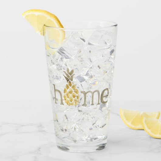 Ananas-Zuhause-Aquarellglas Glas (Vorderseite Ice)