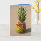 Ananas zum Geburtstag mit Sonnenbrille Karte (Gelbe Blume)