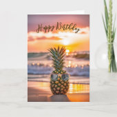 Ananas zum Geburtstag mit Sonnenbrille Karte (Vorderseite)