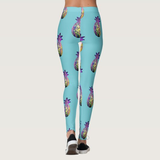 Ananaseilblau Leggings (Rückseite)