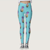 Ananaseilblau Leggings (Vorderseite)
