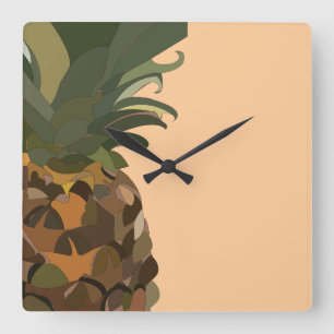 Ananasfrucht quadratische wanduhr