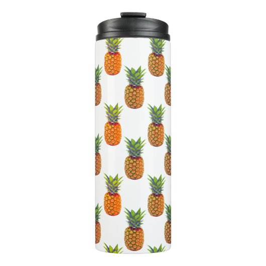 Ananasfrüchte auf Weiß Thermosbecher (Vorderseite)