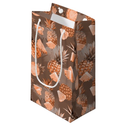 Ananasmuster 4 kleine geschenktüte (Vorderseite Schrägansicht)