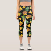 Ananasmuster 8 capri leggings (Vorderseite)