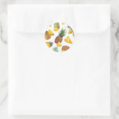 Ananasmuster Runder Aufkleber (Tasche)