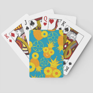 Ananasringe: Doodle Cartoon Vintage. Spielkarten