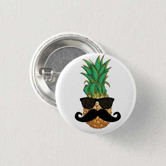 Ananasschnurrbart Button (Vorne & Hinten)