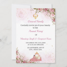 Anand Karaj Einladung, Sikh Wedding Card Einladung