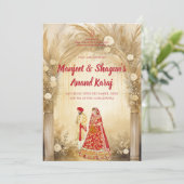 Anand Karaj Einladungen Digital Sikh Wedding Karte (Stehend Vorderseite)