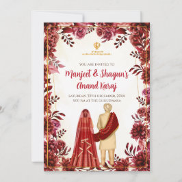 Anand Karaj Einladungen Digital Sikh Wedding Karte