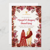 Anand Karaj Einladungen Digital Sikh Wedding Karte (Vorne/Hinten)