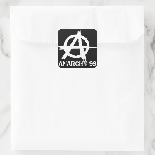 Anarchie 99 quadratischer aufkleber (Tasche)