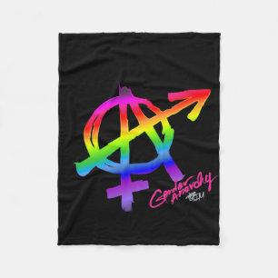 Anarchie des Geschlechts (groß A) - Rainbow Pride  Fleecedecke