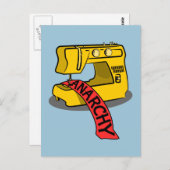 Anarchie-Gelbe Nähmaschine Postkarte (Vorne/Hinten)