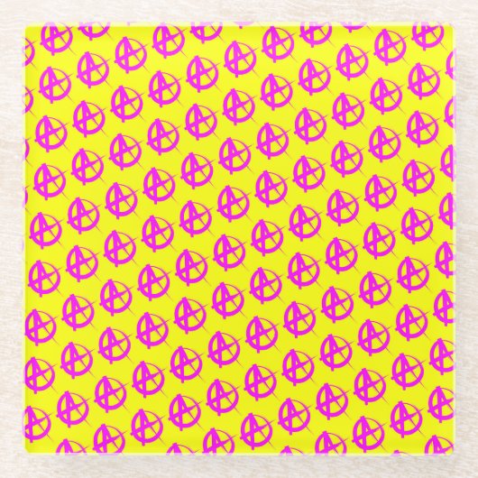 Anarchie Muster Glasuntersetzer (Vorderseite)