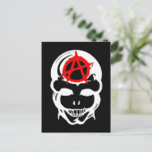 Anarchie-Schädel Postkarte (Stehend Vorderseite)