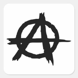 Anarchie-Symbol Quadratischer Aufkleber