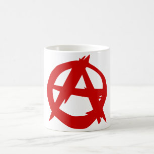 Anarchie-Symbol-Rot A und Kreis ohne Machthaber Kaffeetasse