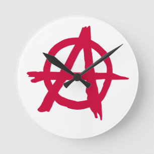 Anarchie-Symbol Runde Wanduhr